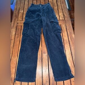 KITH Womens Cargo Utility Navy Blue Corduroy Pants Size XS